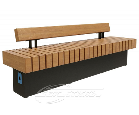 Скамейка стальная «Bench» с USB-входами